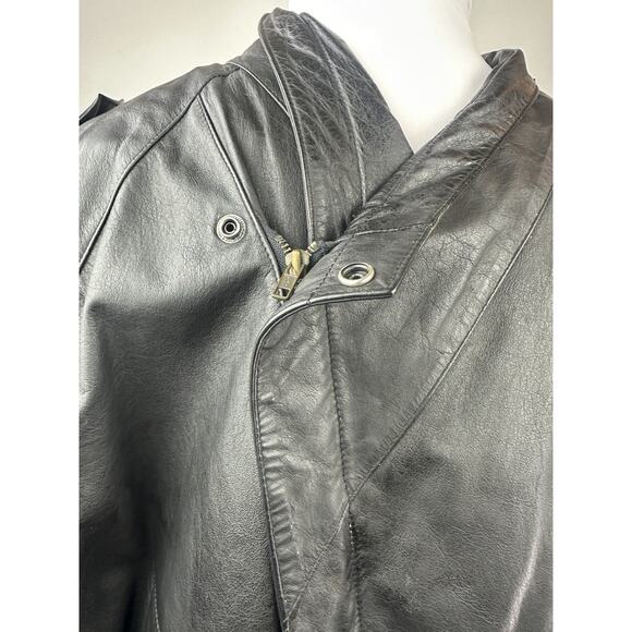 Vintage Wilsons Leather Bomber Motorcycle Jacket Asymmetric Zip Moto Black XL - Picture 7 of 16